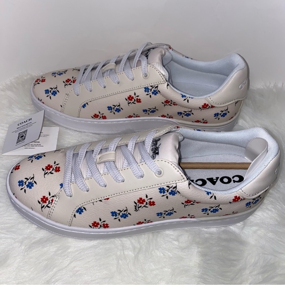Coach Clip Low Top Sneaker With Floral Print New in box size 9.5 - Picture 7 of 8